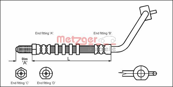 METZGER 4114676 Bremsschlauch